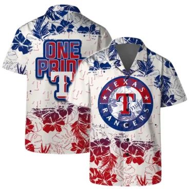 Texas Rangers Pride Floral Hawaiian Shirt Unisex T-shirt, Sweatshirt, Hoodie, Long Sleeve Tee - T-Shirt, Sweatshirt, Hoodie