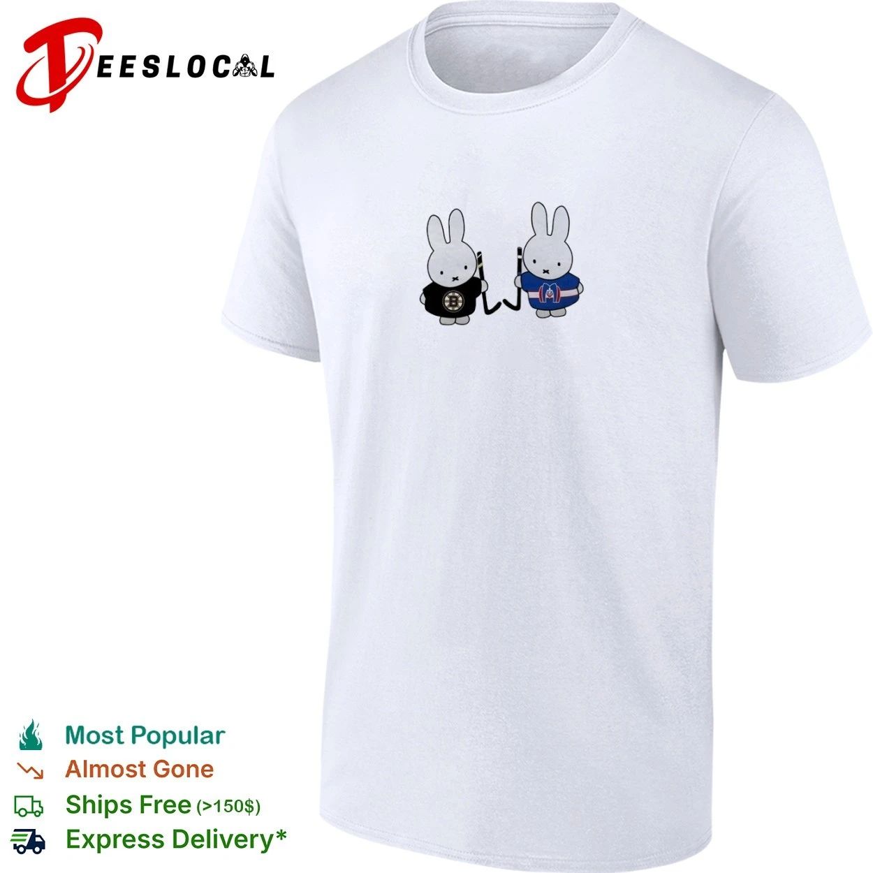 Miffy Boston Bruins and Montreal Canadiens Hockey T-shirt Unisex T-shirt, Sweatshirt, Hoodie, Long Sleeve Tee - T-Shirt, Sweatshirt, Hoodie