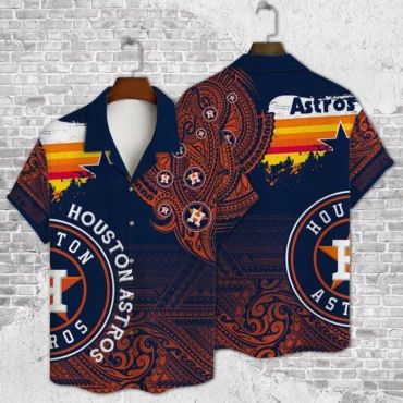 Houston Astros Tribal Blaze Hawaiian Shirt Unisex T-shirt, Sweatshirt, Hoodie, Long Sleeve Tee - T-Shirt, Sweatshirt, Hoodie
