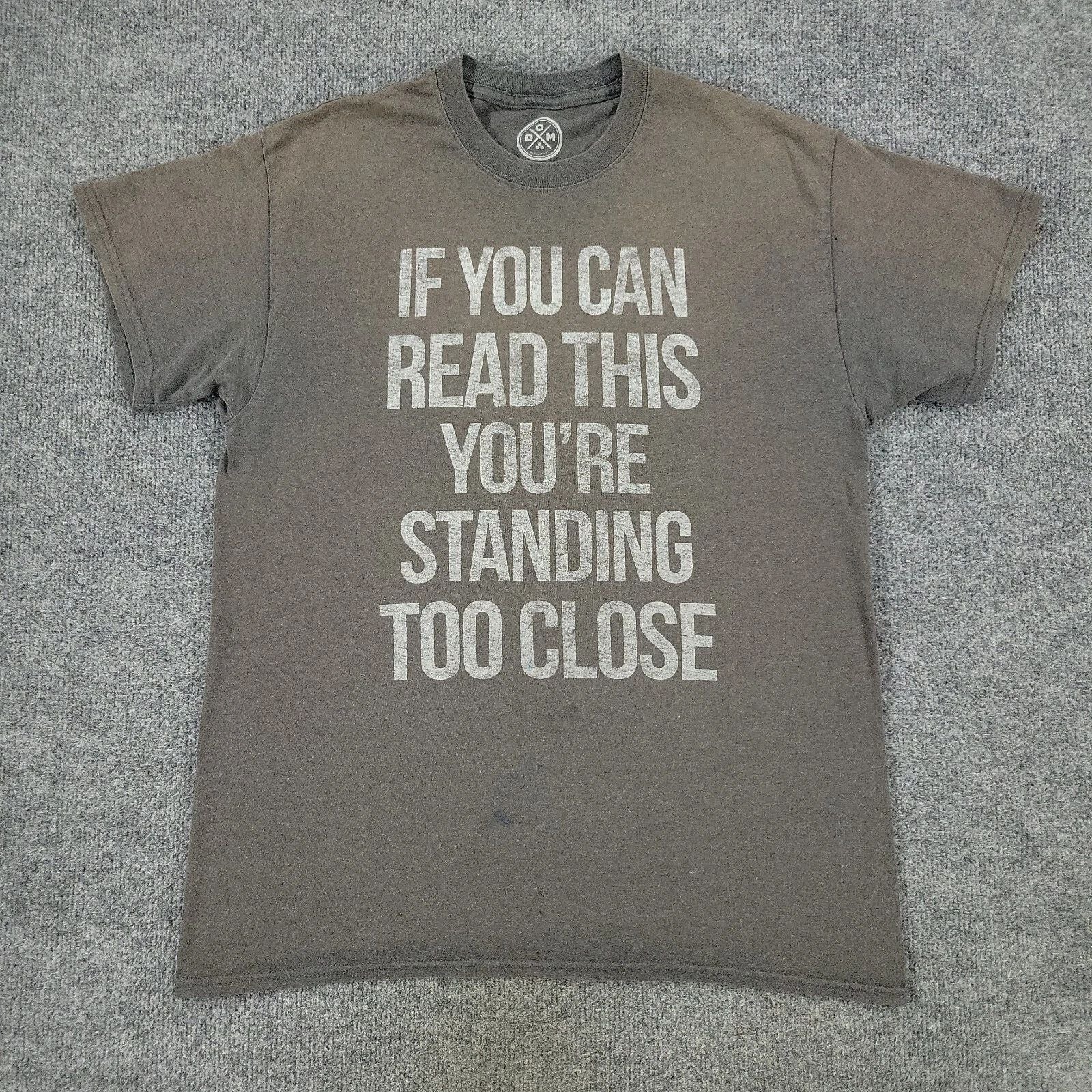 DOM Shirt Men's Medium Gray Humor Funny Graphic Tee Crew Neck Short Sleeve Adult Unisex T-shirt, Sweatshirt, Hoodie, Long Sleeve Tee - T-Shirt, Sweatshirt, Hoodie