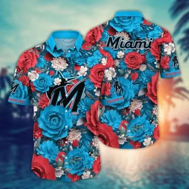 Miami Marlins Full Bloom Hawaiian Shirt Unisex T-shirt, Sweatshirt, Hoodie, Long Sleeve Tee - T-Shirt, Sweatshirt, Hoodie