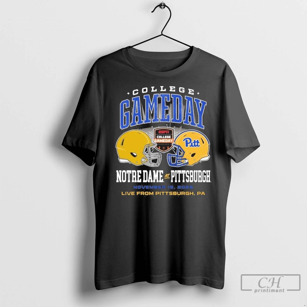 Premium Pitt Panthers Vs Notre Dame 2025 College Gameday Duel Helmet Unisex T-shirt, Sweatshirt, Hoodie, Long Sleeve Tee - T-Shirt, Sweatshirt, Hoodie