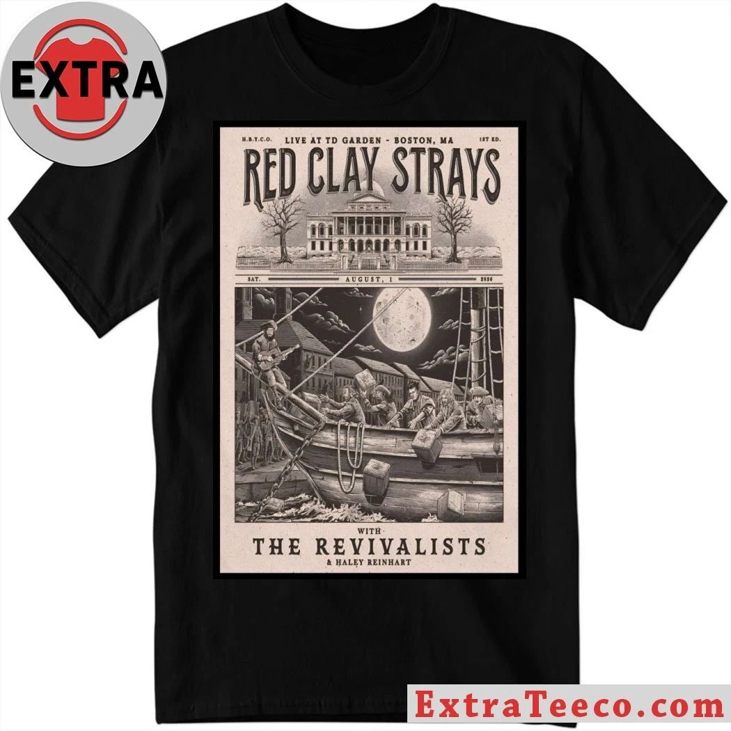 Original Red Clay Strays Boston MA On August 1 2026 Poster Shirt Unisex T-shirt, Sweatshirt, Hoodie, Long Sleeve Tee - T-Shirt, Sweatshirt, Hoodie