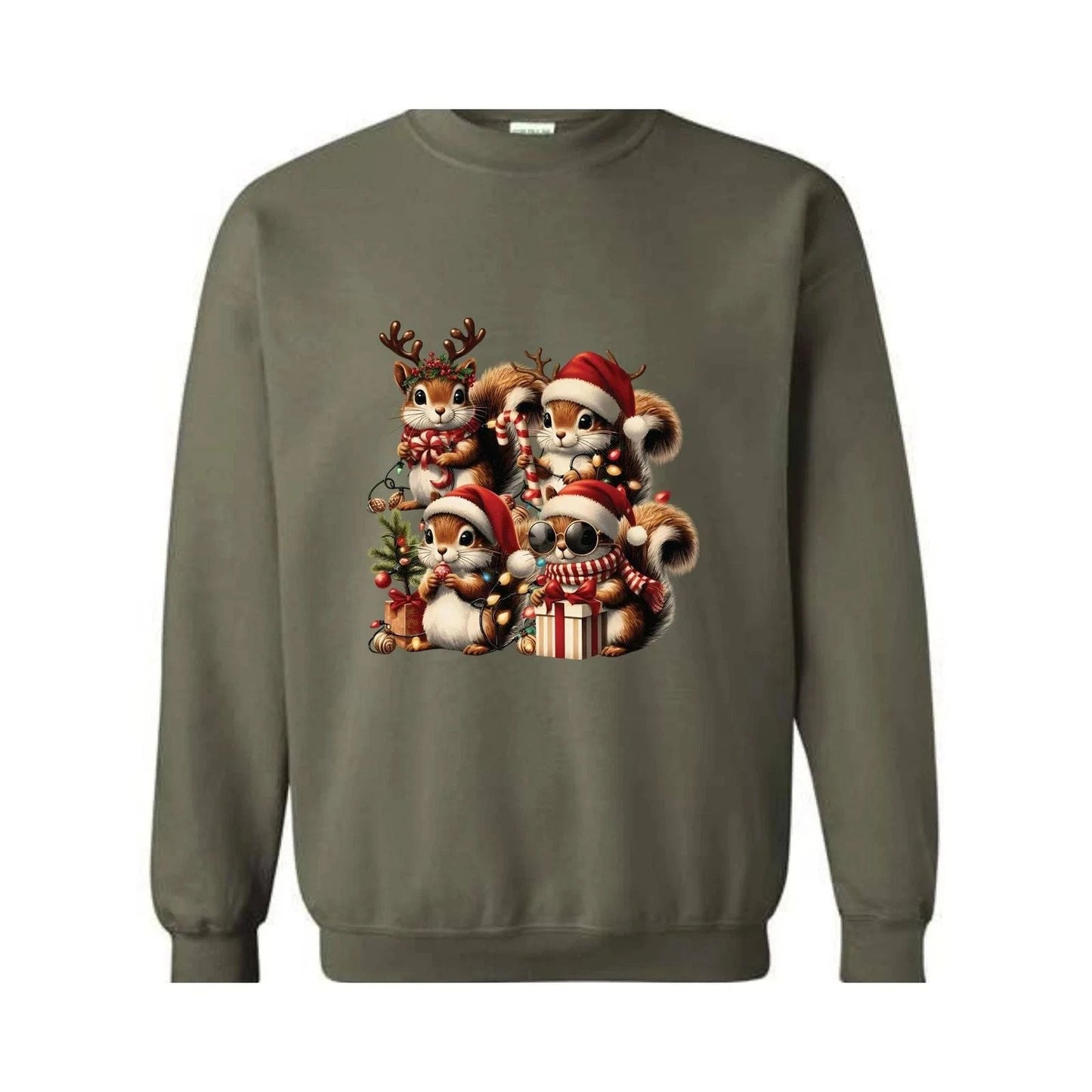 Cute Squirrel Christmas Sweatshirt, Holiday Squirrel Sweatshirt, Funny Xmas Squi Unisex T-shirt, Sweatshirt, Hoodie, Long Sleeve Tee - T-Shirt, Sweatshirt, Hoodie