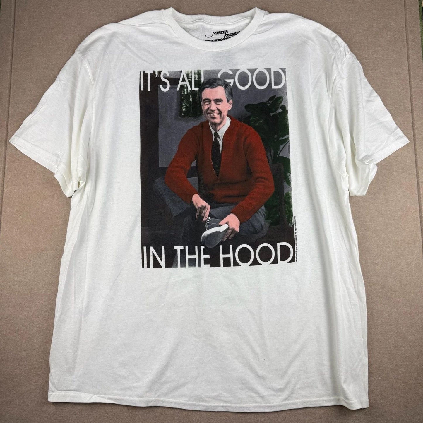 Mister Rogers Shirt Mens 2XL White Funny TV Graphic Its All Good Hood Tee Unisex T-shirt, Sweatshirt, Hoodie, Long Sleeve Tee - T-Shirt, Sweatshirt, Hoodie