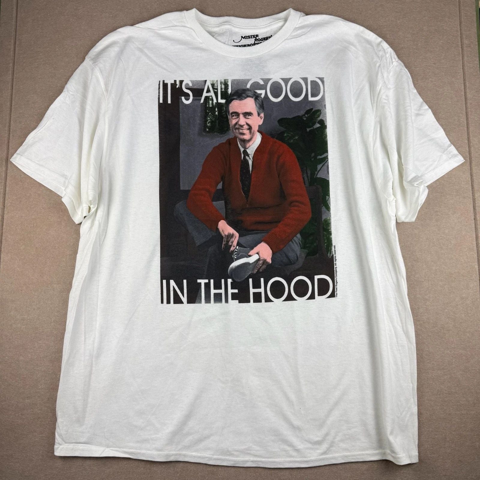 Mister Rogers Shirt Mens 2XL White Funny TV Graphic Its All Good Hood Tee Unisex T-shirt, Sweatshirt, Hoodie, Long Sleeve Tee - T-Shirt, Sweatshirt, Hoodie