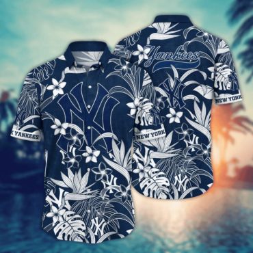 New York Yankees Midnight Tropic Hawaiian Shirt Unisex T-shirt, Sweatshirt, Hoodie, Long Sleeve Tee - T-Shirt, Sweatshirt, Hoodie