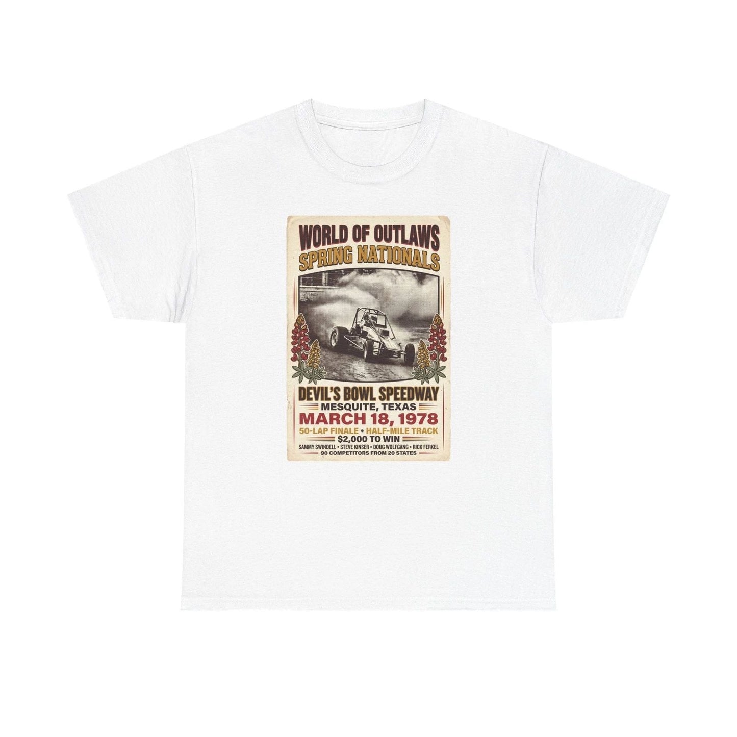 World of Outlaws Sprint Nationals T-Shirt | 1978 Devil's Bowl Speedway Poster Unisex T-shirt, Sweatshirt, Hoodie, Long Sleeve Tee - T-Shirt, Sweatshirt, Hoodie