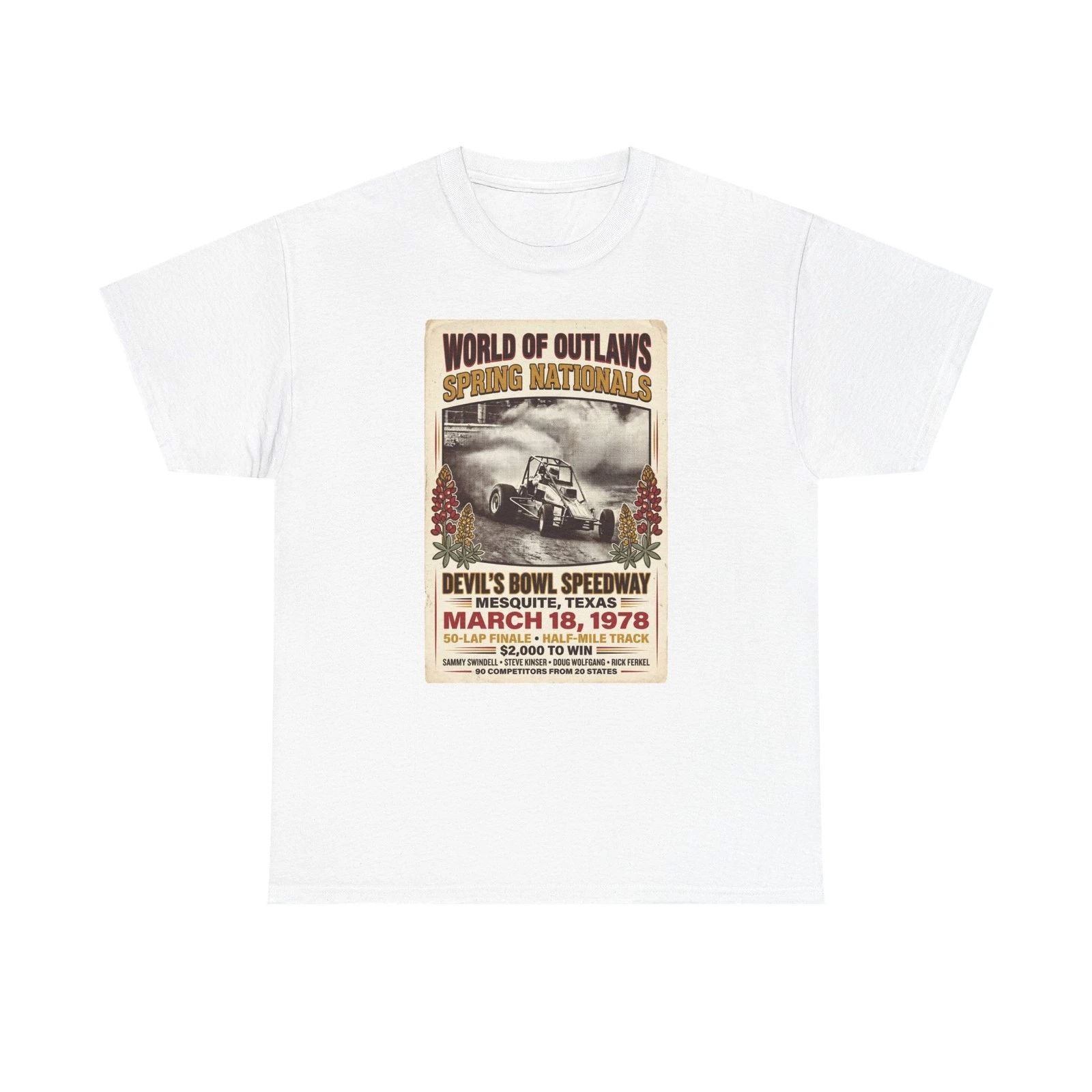 World of Outlaws Sprint Nationals T-Shirt | 1978 Devil's Bowl Speedway Poster Unisex T-shirt, Sweatshirt, Hoodie, Long Sleeve Tee - T-Shirt, Sweatshirt, Hoodie