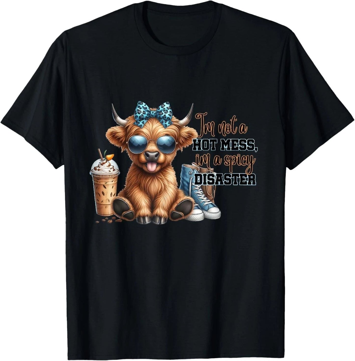 Women's Cute Highland Cow I'm Not A Mess Funny Positive Cow T-Shirt Unisex T-shirt, Sweatshirt, Hoodie, Long Sleeve Tee - T-Shirt, Sweatshirt, Hoodie