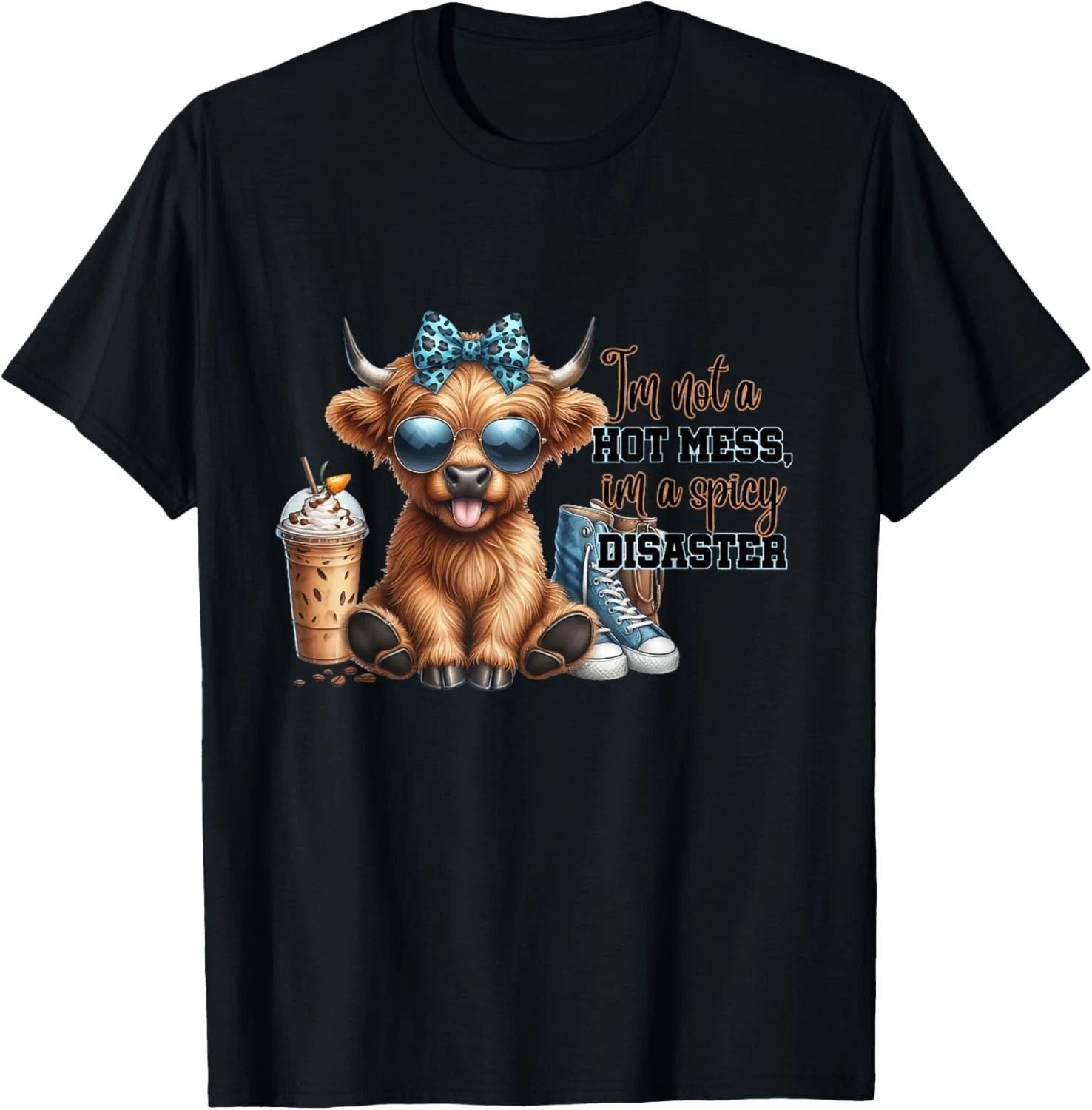 Women's Cute Highland Cow I'm Not A Mess Funny Positive Cow T-Shirt Unisex T-shirt, Sweatshirt, Hoodie, Long Sleeve Tee - T-Shirt, Sweatshirt, Hoodie
