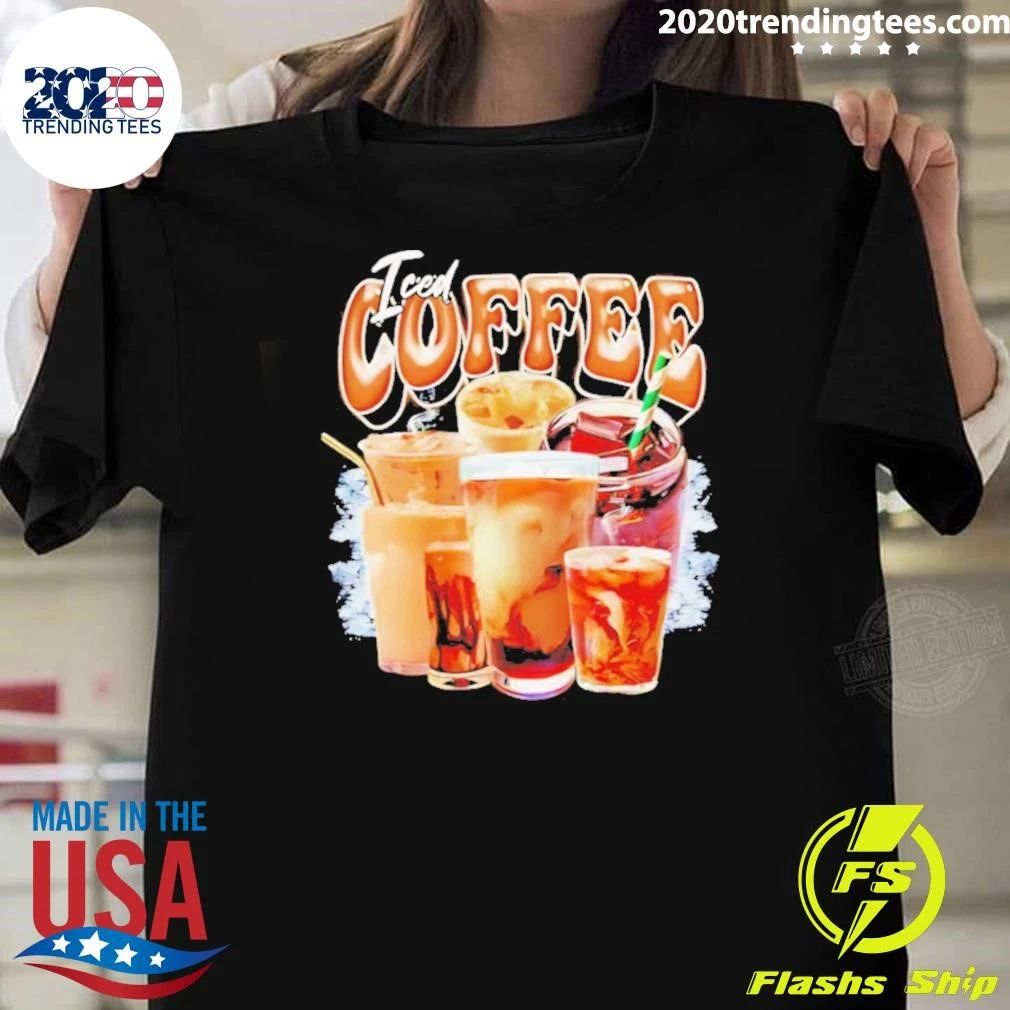 Iced Coffee Collage Bootleg Graphic Shirt Unisex T-shirt, Sweatshirt, Hoodie, Long Sleeve Tee - T-Shirt, Sweatshirt, Hoodie