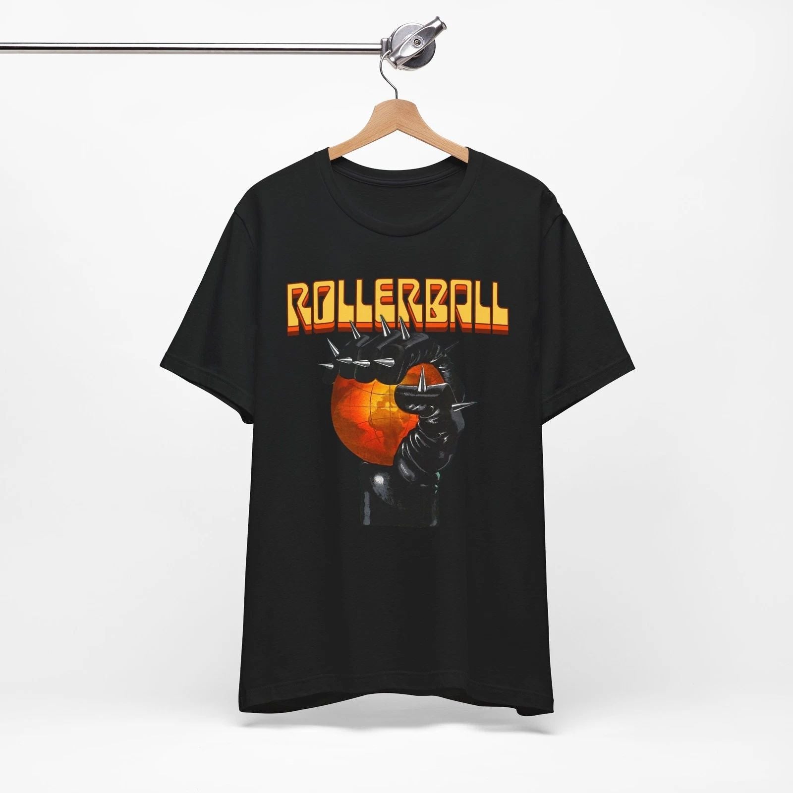 Rollerball T-shirt, Fist Spiked Glove Classic Vintage Sci Fi Movie Unisex T-shirt, Sweatshirt, Hoodie, Long Sleeve Tee - T-Shirt, Sweatshirt, Hoodie