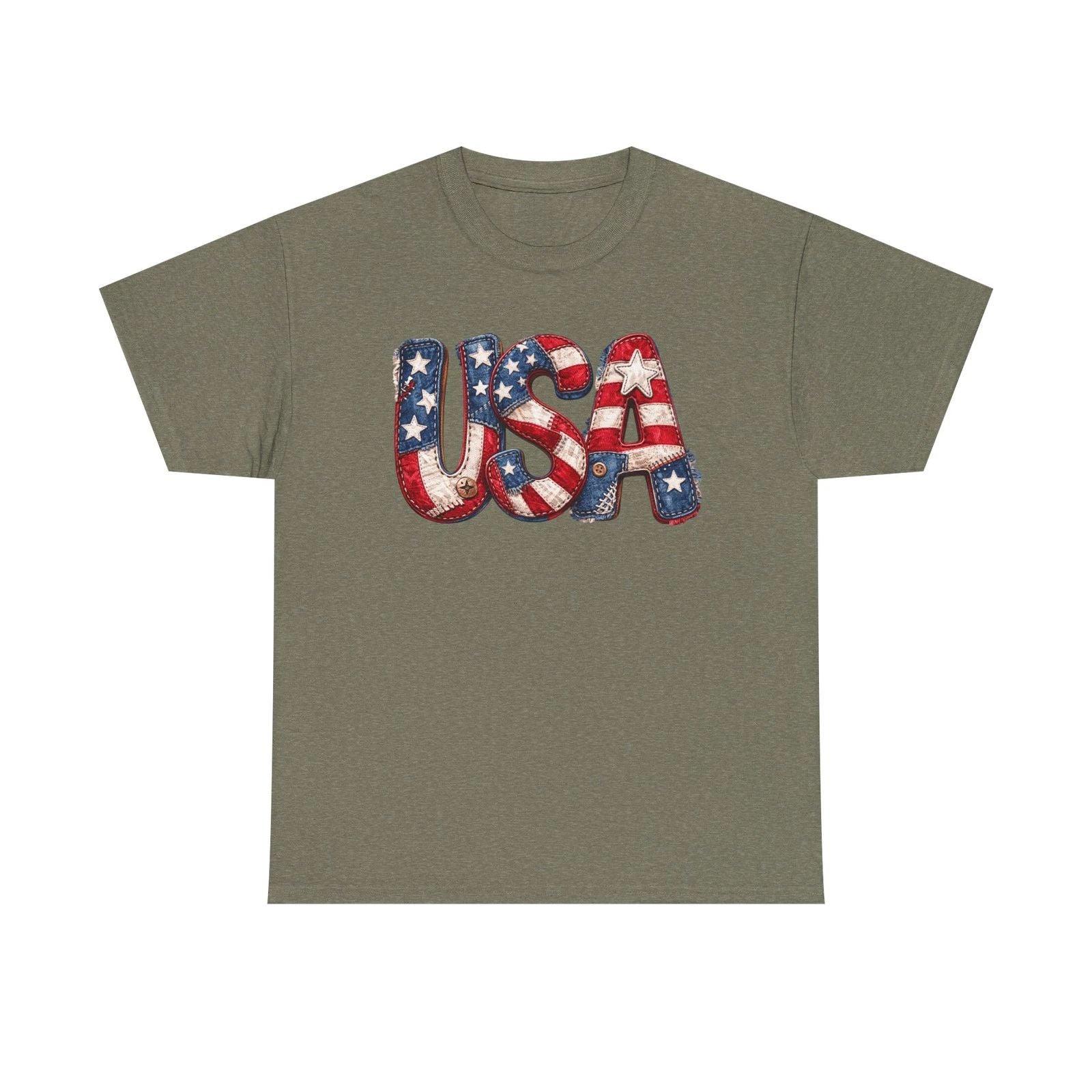 USA Flag Bubble Letters T-Shirt | Patriotic Fourth of July Tee Unisex T-shirt, Sweatshirt, Hoodie, Long Sleeve Tee - T-Shirt, Sweatshirt, Hoodie