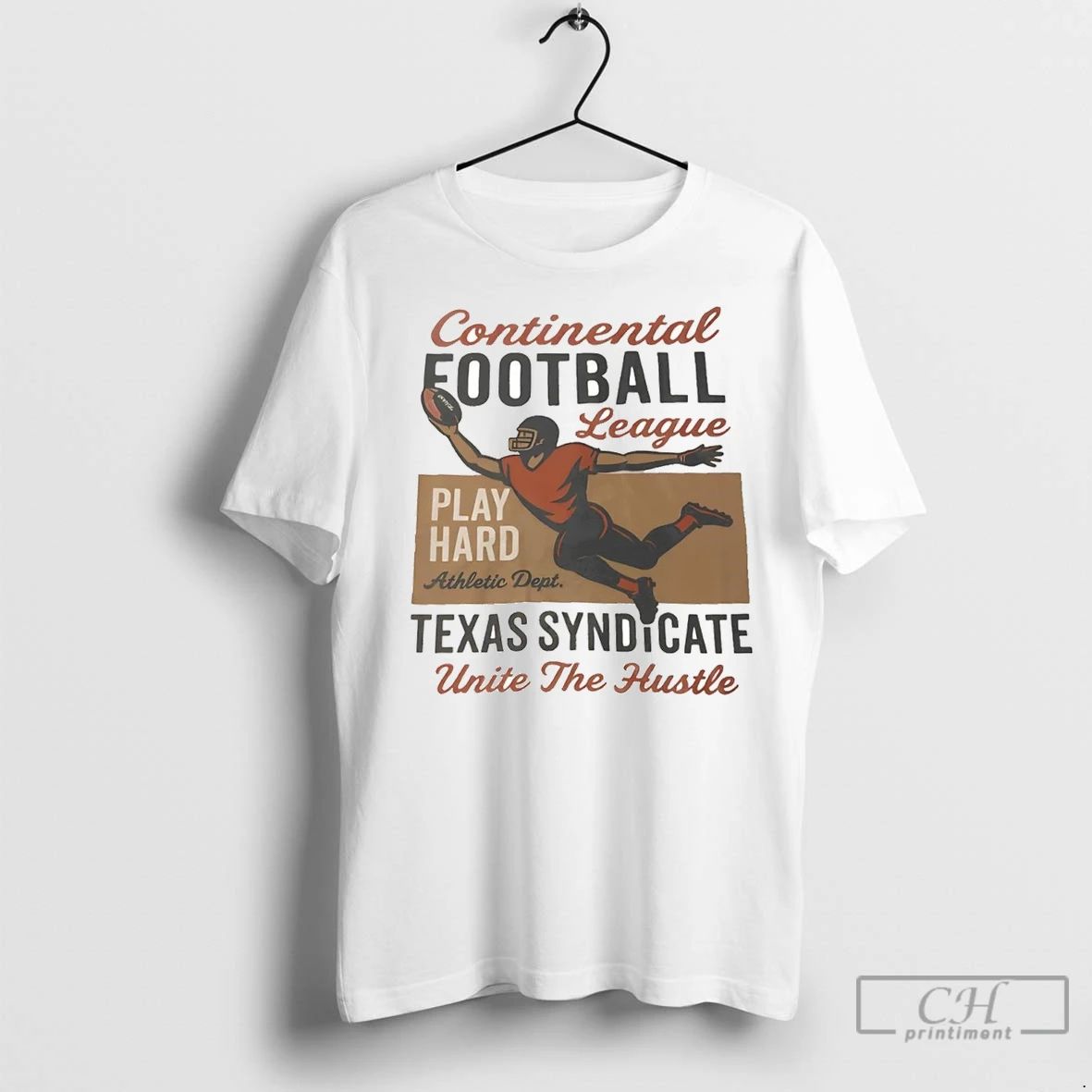 Premium Texas Syndicate Play Hard Athletic Dept Continental Football League Unisex T-shirt, Sweatshirt, Hoodie, Long Sleeve Tee - T-Shirt, Sweatshirt, Hoodie