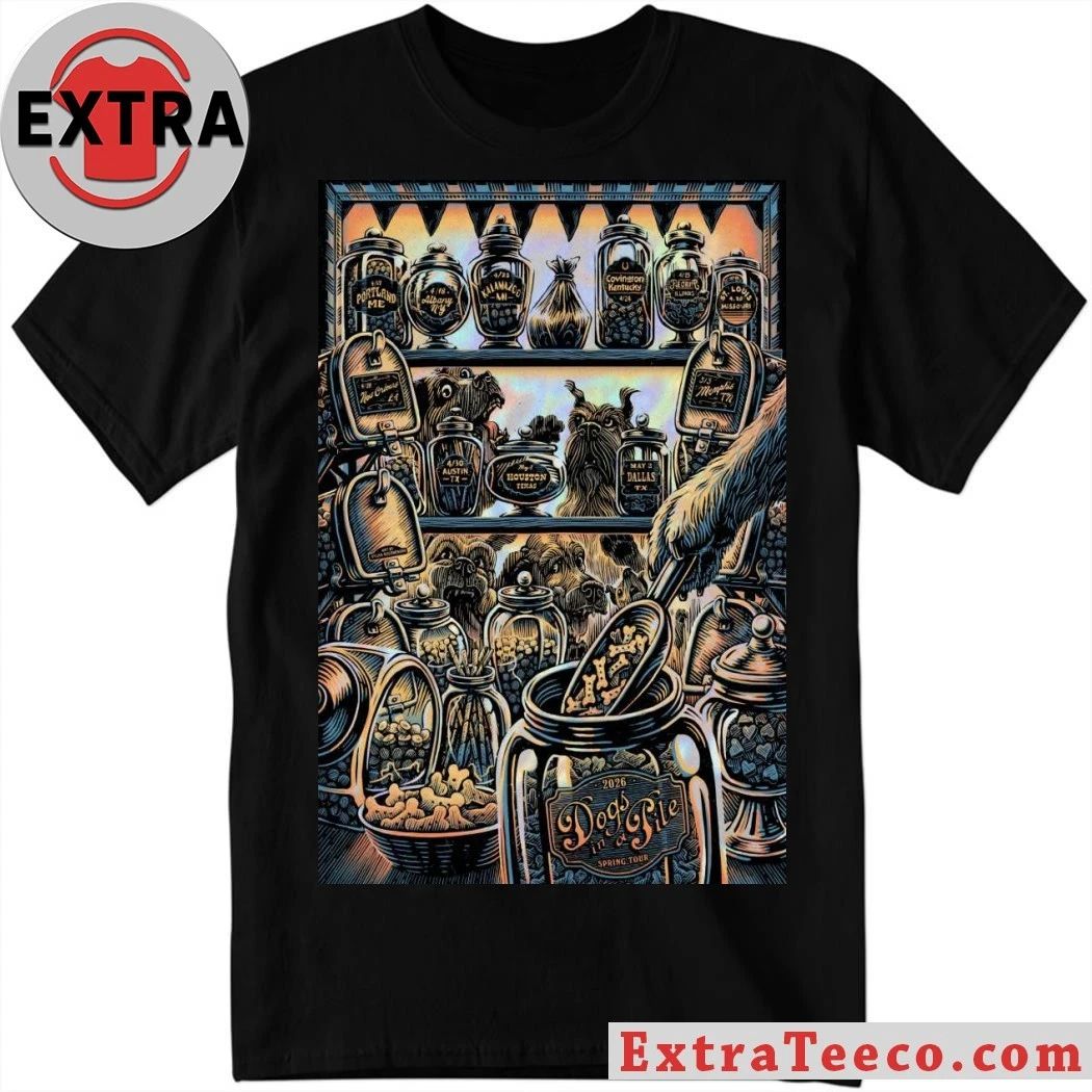New Dogs In A Pile Spring Tour 2026 Poster Shirt Unisex T-shirt, Sweatshirt, Hoodie, Long Sleeve Tee - T-Shirt, Sweatshirt, Hoodie