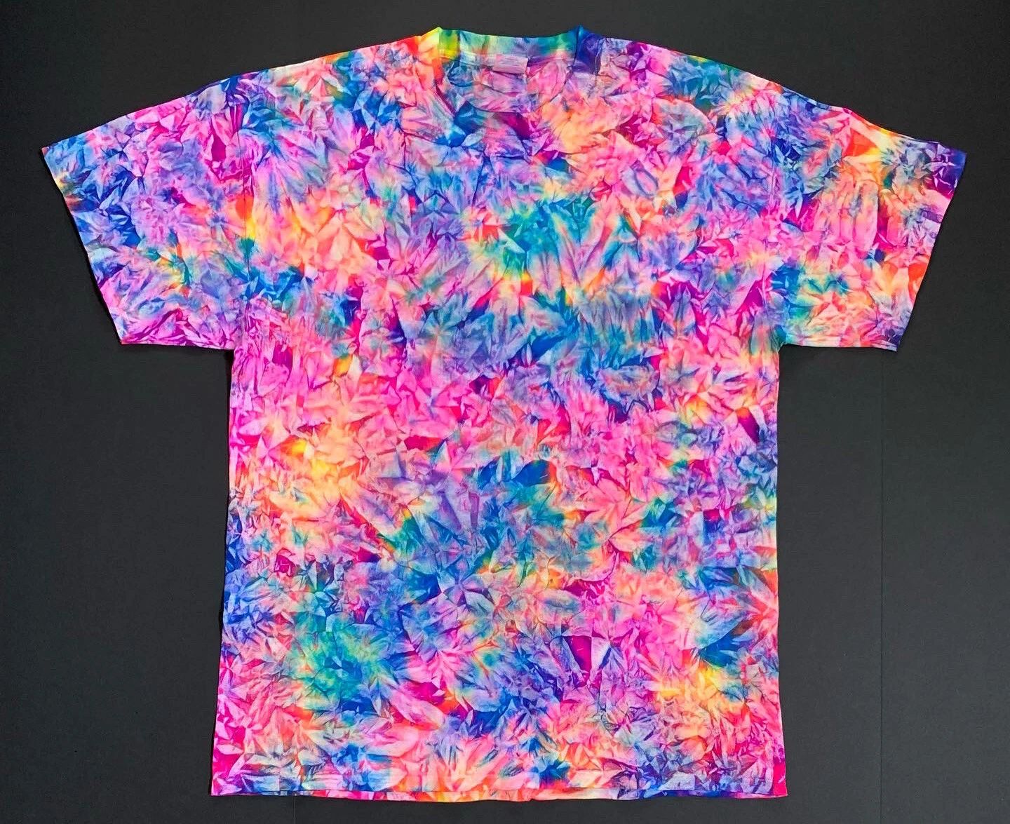 *New* 3XL & 4XL Handmade Tie Dye, Fiesta Pink Cruncht Crinkle, Crew or V-Neck Unisex T-shirt, Sweatshirt, Hoodie, Long Sleeve Tee - T-Shirt, Sweatshirt, Hoodie