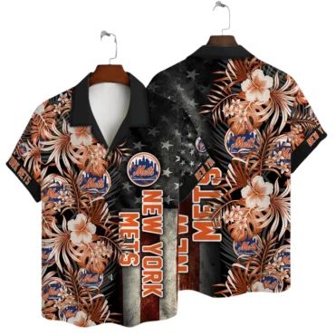 New York Mets Palm Paradise Hawaiian Shirt Unisex T-shirt, Sweatshirt, Hoodie, Long Sleeve Tee - T-Shirt, Sweatshirt, Hoodie