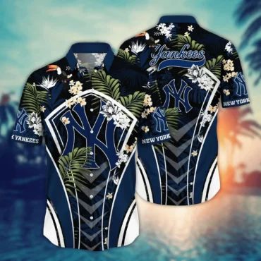 New York Yankees Paradise Floral Vibes Hawaiian Shirt Unisex T-shirt, Sweatshirt, Hoodie, Long Sleeve Tee - T-Shirt, Sweatshirt, Hoodie
