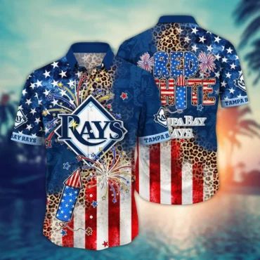 Tampa Bay Rays Wild 4th of July Hawaiian Shirt Unisex T-shirt, Sweatshirt, Hoodie, Long Sleeve Tee - T-Shirt, Sweatshirt, Hoodie