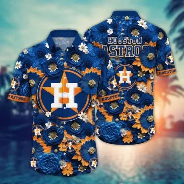 Houston Astros Floral Majesty Hawaiian Shirt Unisex T-shirt, Sweatshirt, Hoodie, Long Sleeve Tee - T-Shirt, Sweatshirt, Hoodie