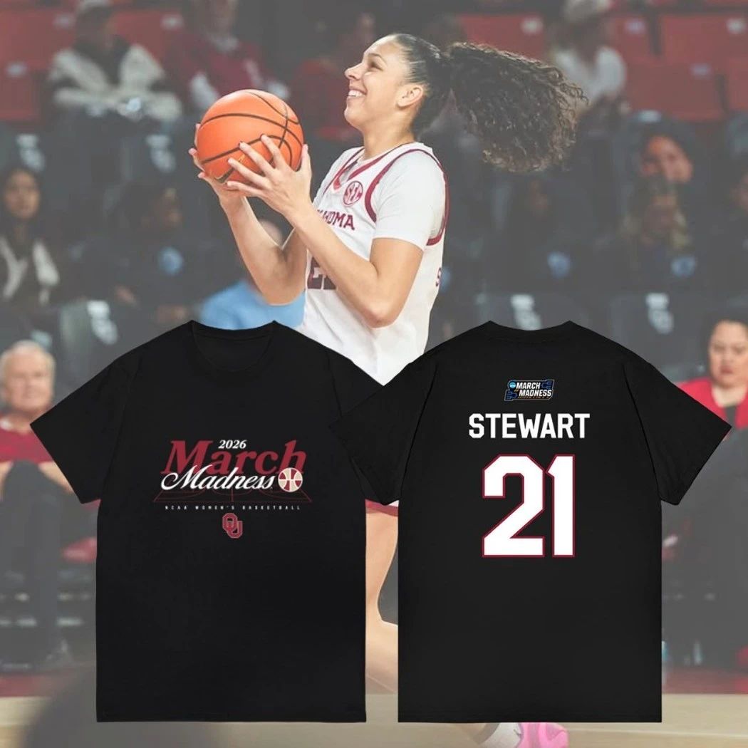 Stewart #21 Oklahoma Sooners Womens Basketball 2026 March Madness Souvenir Shirt Unisex T-shirt, Sweatshirt, Hoodie, Long Sleeve Tee - T-Shirt, Sweatshirt, Hoodie