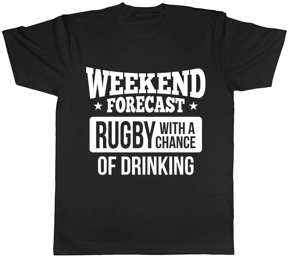 Weekend Forecast Rugby with a Chance of Drinking Mens Womens Ladies T-Shirt Tee Unisex T-shirt, Sweatshirt, Hoodie, Long Sleeve Tee - T-Shirt, Sweatshirt, Hoodie