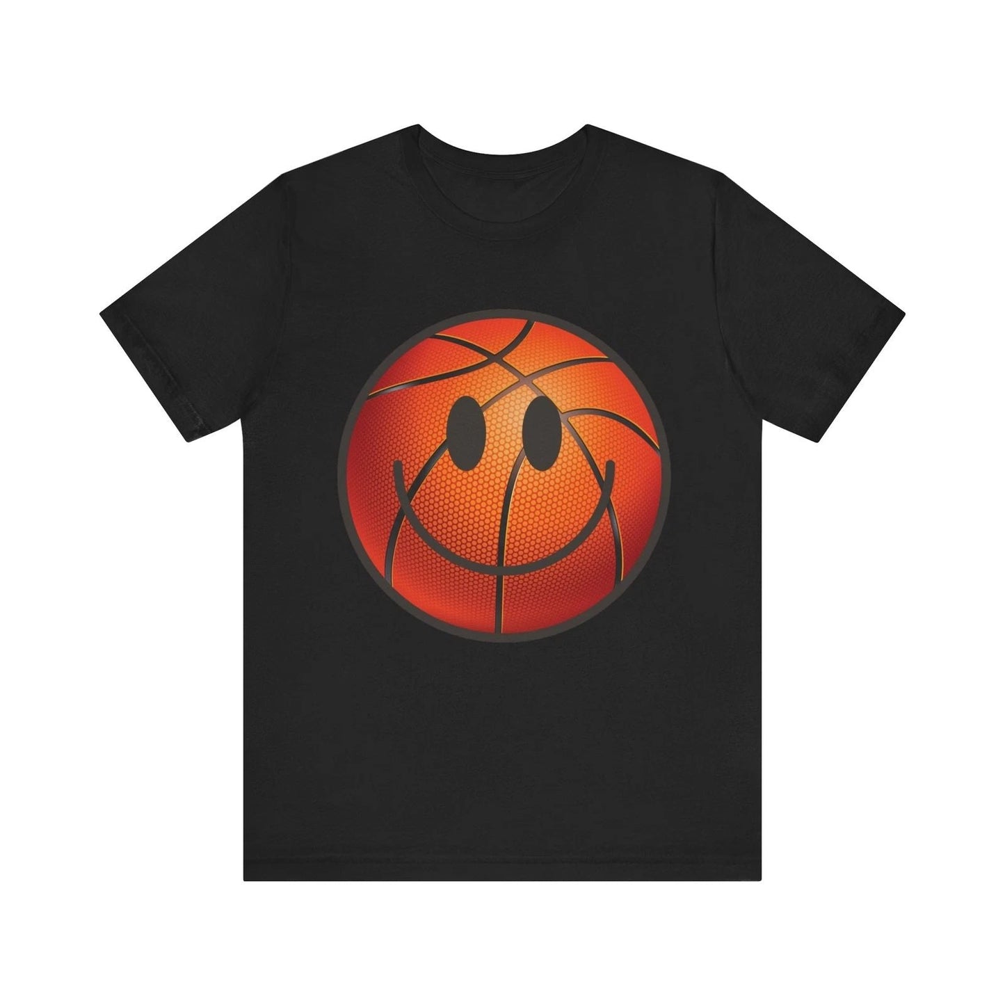 Unisex Basketball Happy Face Tee Trendy Sports Graphic Basketball Lovers T-Shirt Unisex T-shirt, Sweatshirt, Hoodie, Long Sleeve Tee - T-Shirt, Sweatshirt, Hoodie