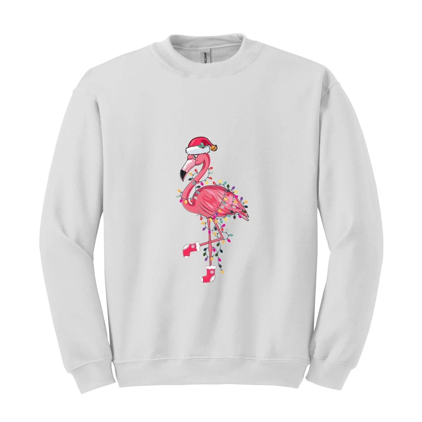 Chrismas Flamingo Sweatshirt, Cute Flamingo Sweater, Animal Christmas Sweatshirt Unisex T-shirt, Sweatshirt, Hoodie, Long Sleeve Tee - T-Shirt, Sweatshirt, Hoodie