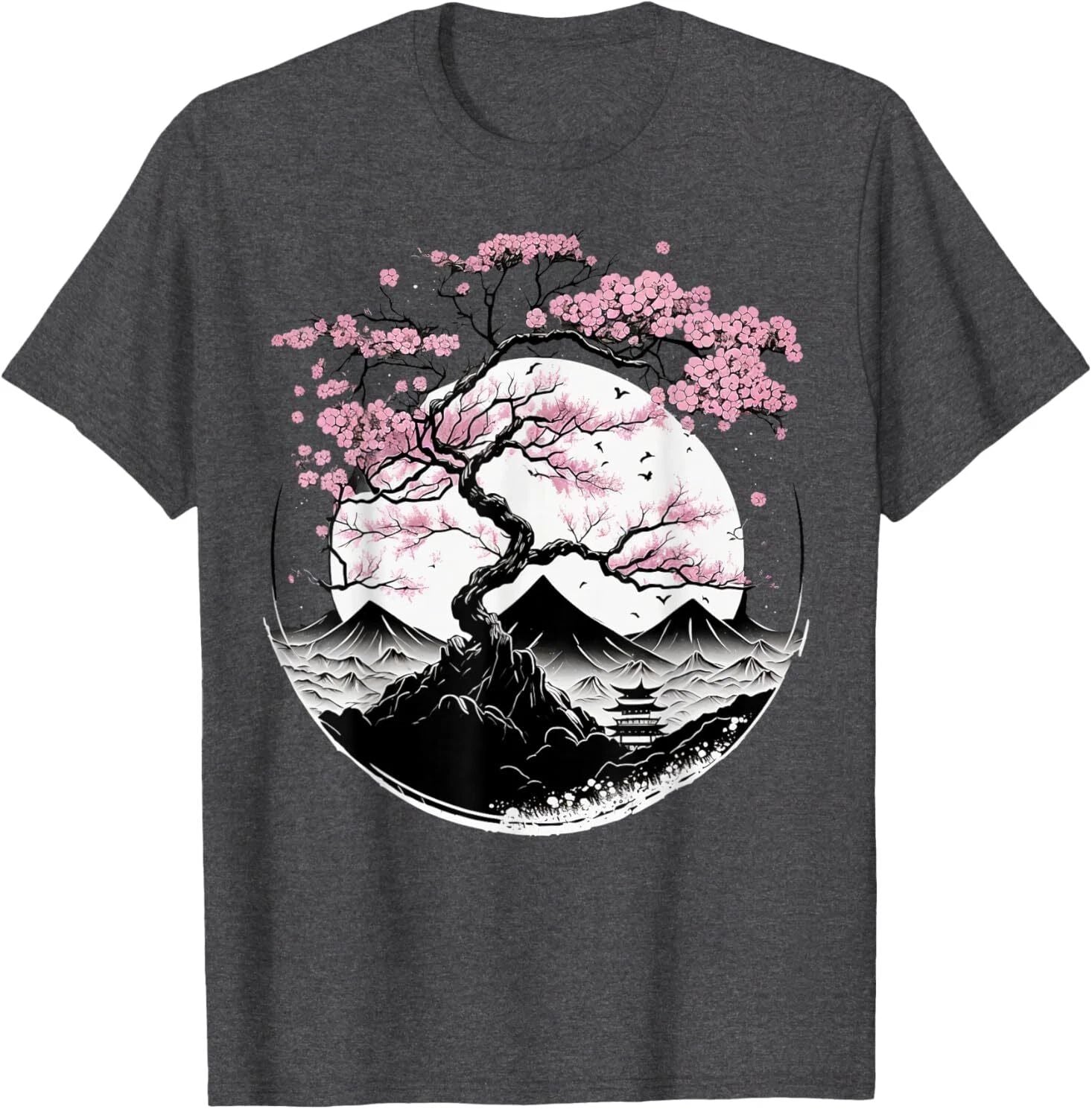 Japanese Sakura Garden Geisha Mount Fuji Cherry Blossom T-Shirt Unisex T-shirt, Sweatshirt, Hoodie, Long Sleeve Tee - T-Shirt, Sweatshirt, Hoodie