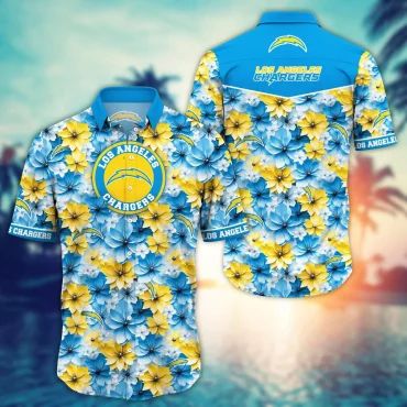 Los Angeles Chargers Floral Paradise Hawaiian Shirt Unisex T-shirt, Sweatshirt, Hoodie, Long Sleeve Tee - T-Shirt, Sweatshirt, Hoodie