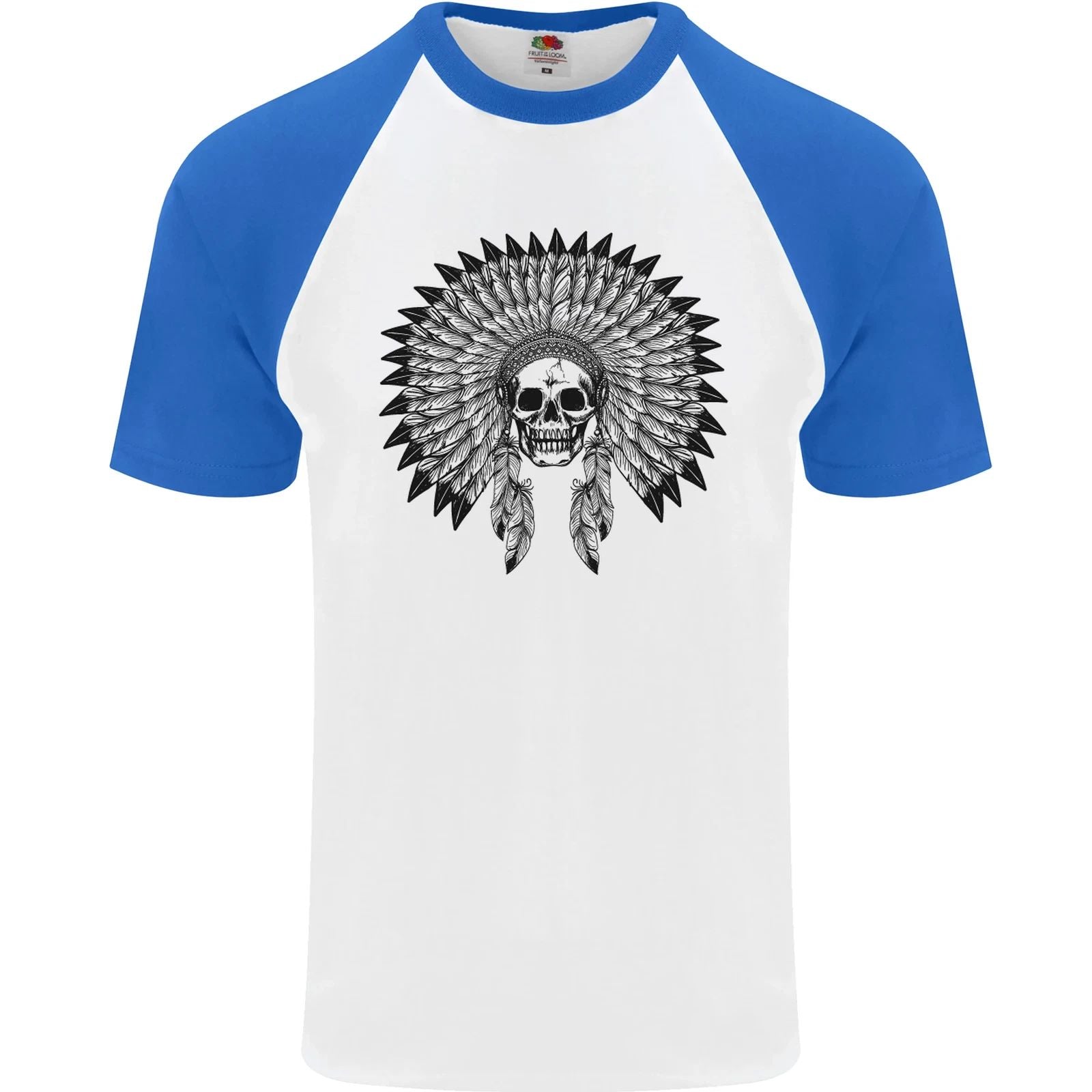 Indian Skull Headdress Biker Motorcycle Mens S/S Baseball T-Shirt Unisex T-shirt, Sweatshirt, Hoodie, Long Sleeve Tee - T-Shirt, Sweatshirt, Hoodie