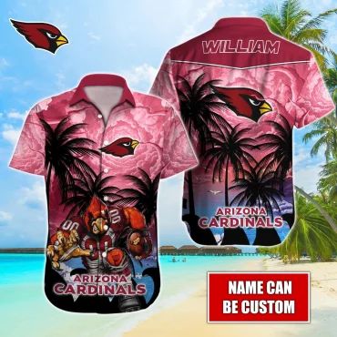 Personalized Arizona Cardinals Pink Dusk Hawaiian Shirt Unisex T-shirt, Sweatshirt, Hoodie, Long Sleeve Tee - T-Shirt, Sweatshirt, Hoodie