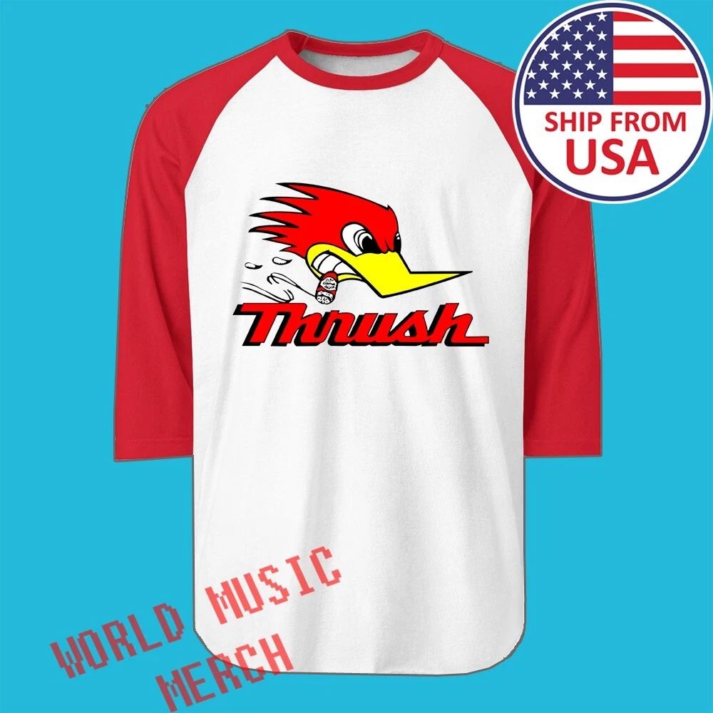 Thrush Racing Car Motorcycle Tuning Men's Raglan Red Size S to 2XL Unisex T-shirt, Sweatshirt, Hoodie, Long Sleeve Tee - T-Shirt, Sweatshirt, Hoodie