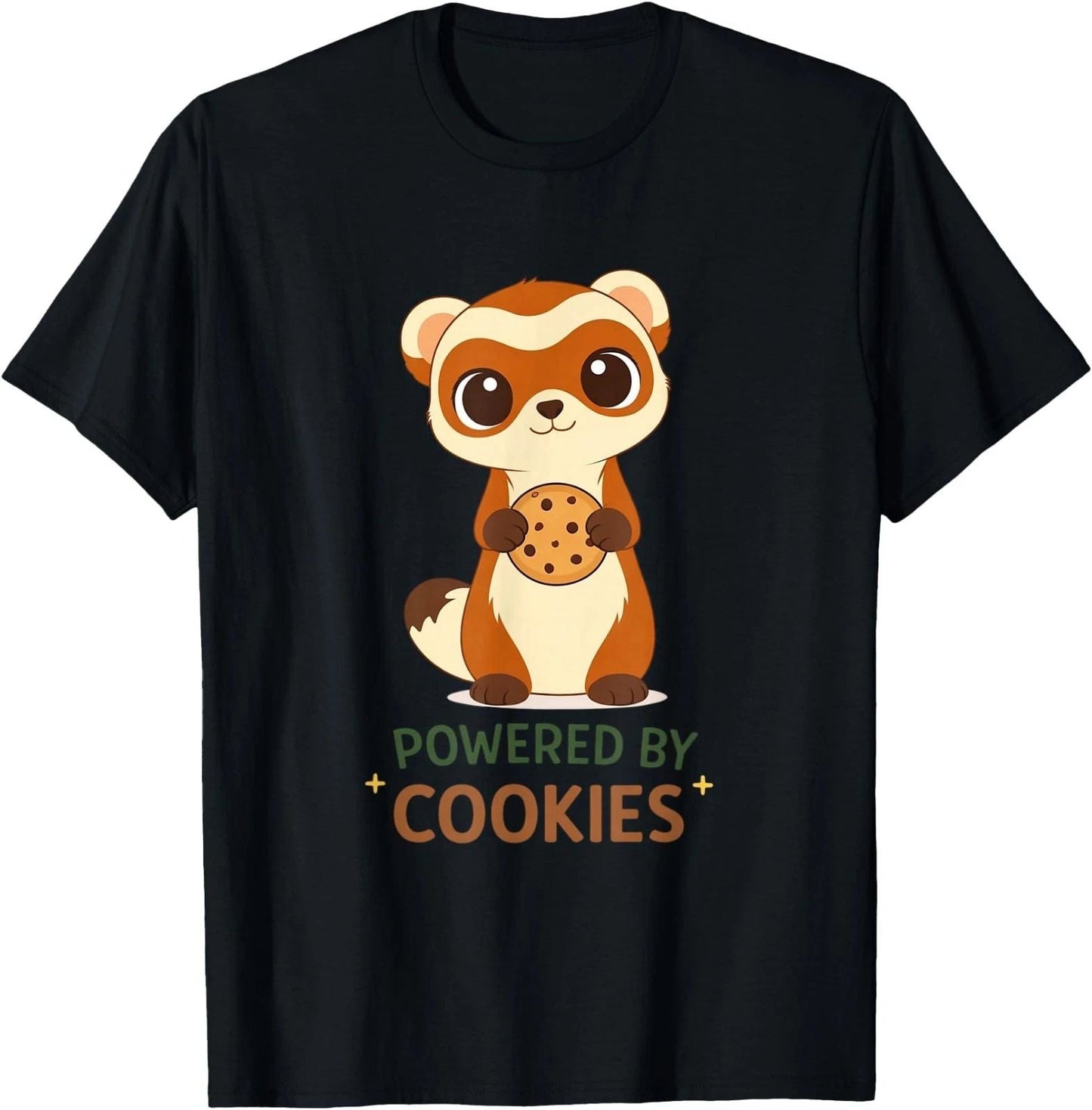 Cute Ferret Holding Cookie T-Shirt for Cookie Lovers T-Shirt Unisex T-shirt, Sweatshirt, Hoodie, Long Sleeve Tee - T-Shirt, Sweatshirt, Hoodie
