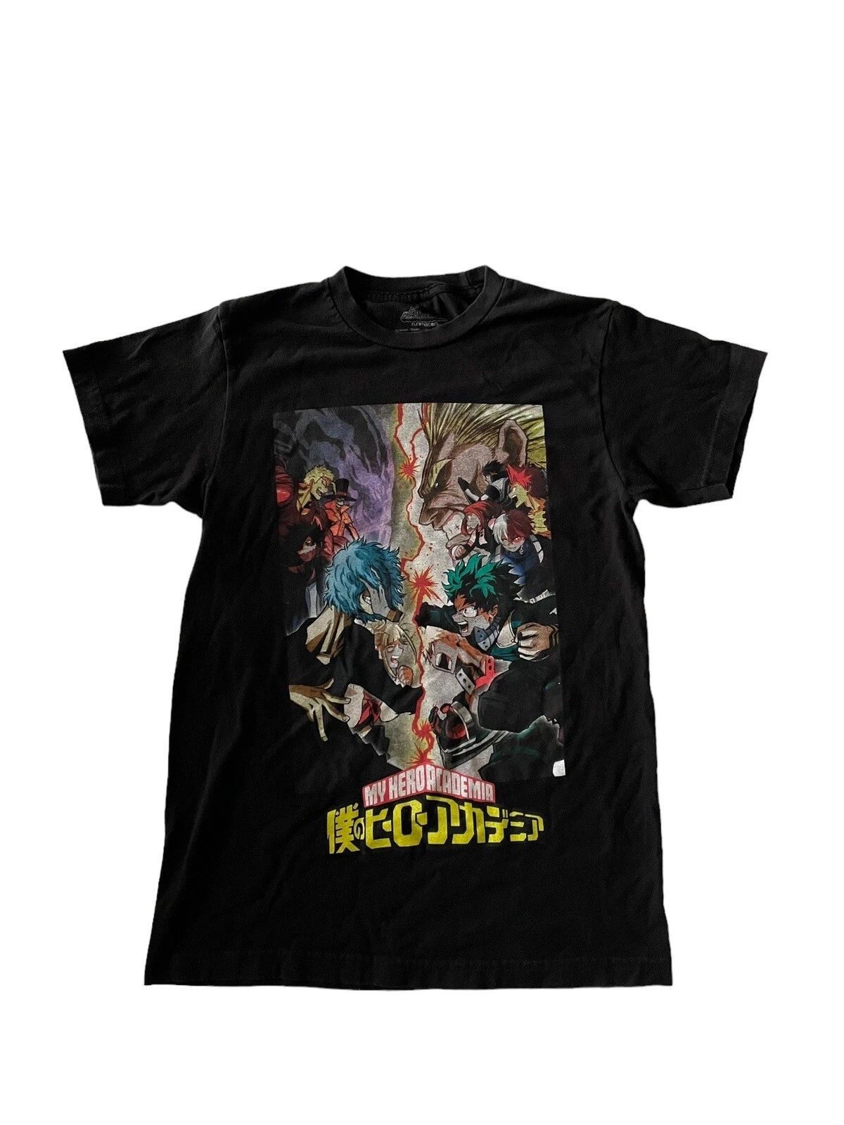 My Hero Academia Black T Shirt Slim Fit 100% Cotton Mens Size S Good Condition Unisex T-shirt, Sweatshirt, Hoodie, Long Sleeve Tee - T-Shirt, Sweatshirt, Hoodie