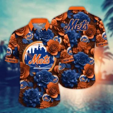 New York Mets Summer Escape Hawaiian Shirt Unisex T-shirt, Sweatshirt, Hoodie, Long Sleeve Tee - T-Shirt, Sweatshirt, Hoodie