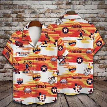 Houston Astros Sunset Stripes Hawaiian Shirt Unisex T-shirt, Sweatshirt, Hoodie, Long Sleeve Tee - T-Shirt, Sweatshirt, Hoodie