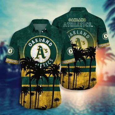 Oakland Athletics Sunset Glow Hawaiian Shirt Unisex T-shirt, Sweatshirt, Hoodie, Long Sleeve Tee - T-Shirt, Sweatshirt, Hoodie