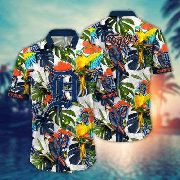 Detroit Tigers Parrot Paradise Hawaiian Shirt Unisex T-shirt, Sweatshirt, Hoodie, Long Sleeve Tee - T-Shirt, Sweatshirt, Hoodie