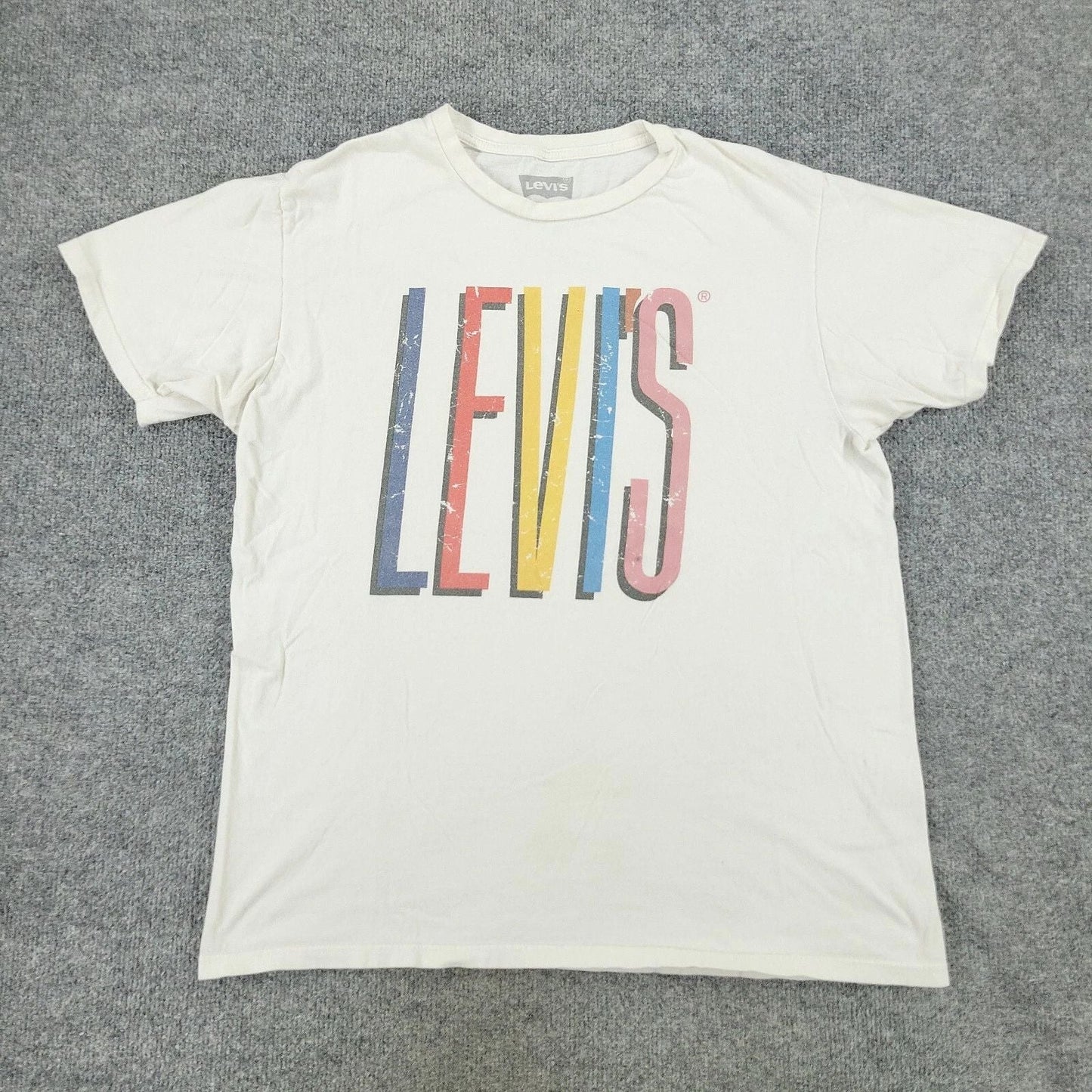 Levi's Shirt Men's Large White Graphic Tee Crew Neck Short Sleeve Pullover Adult Unisex T-shirt, Sweatshirt, Hoodie, Long Sleeve Tee - T-Shirt, Sweatshirt, Hoodie
