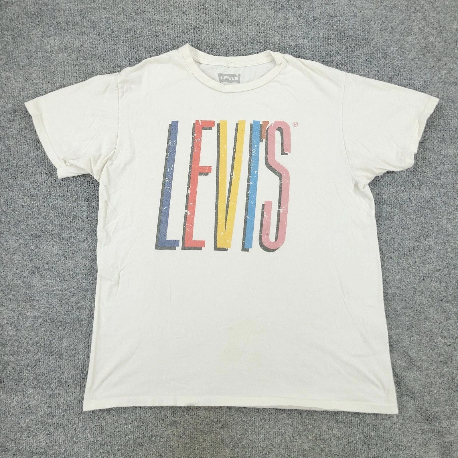 Levi's Shirt Men's Large White Graphic Tee Crew Neck Short Sleeve Pullover Adult Unisex T-shirt, Sweatshirt, Hoodie, Long Sleeve Tee - T-Shirt, Sweatshirt, Hoodie