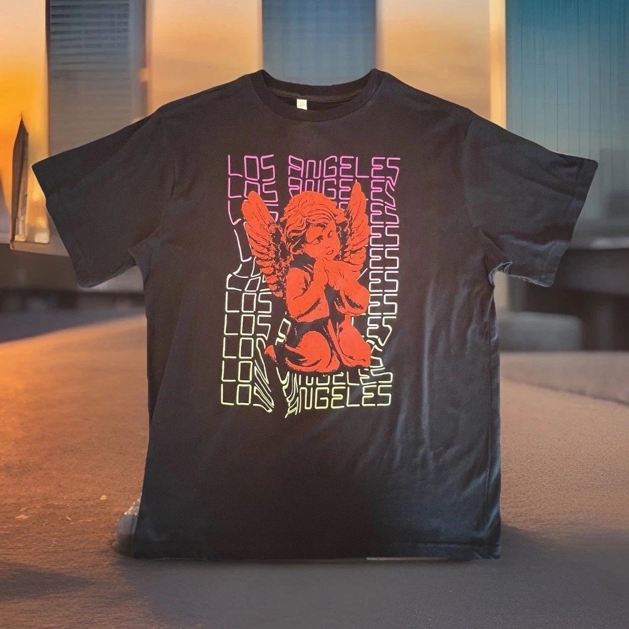 LOS ANGELES"  Men's Large Graphic T-Shirt Retro Urban LA Unisex T-shirt, Sweatshirt, Hoodie, Long Sleeve Tee - T-Shirt, Sweatshirt, Hoodie