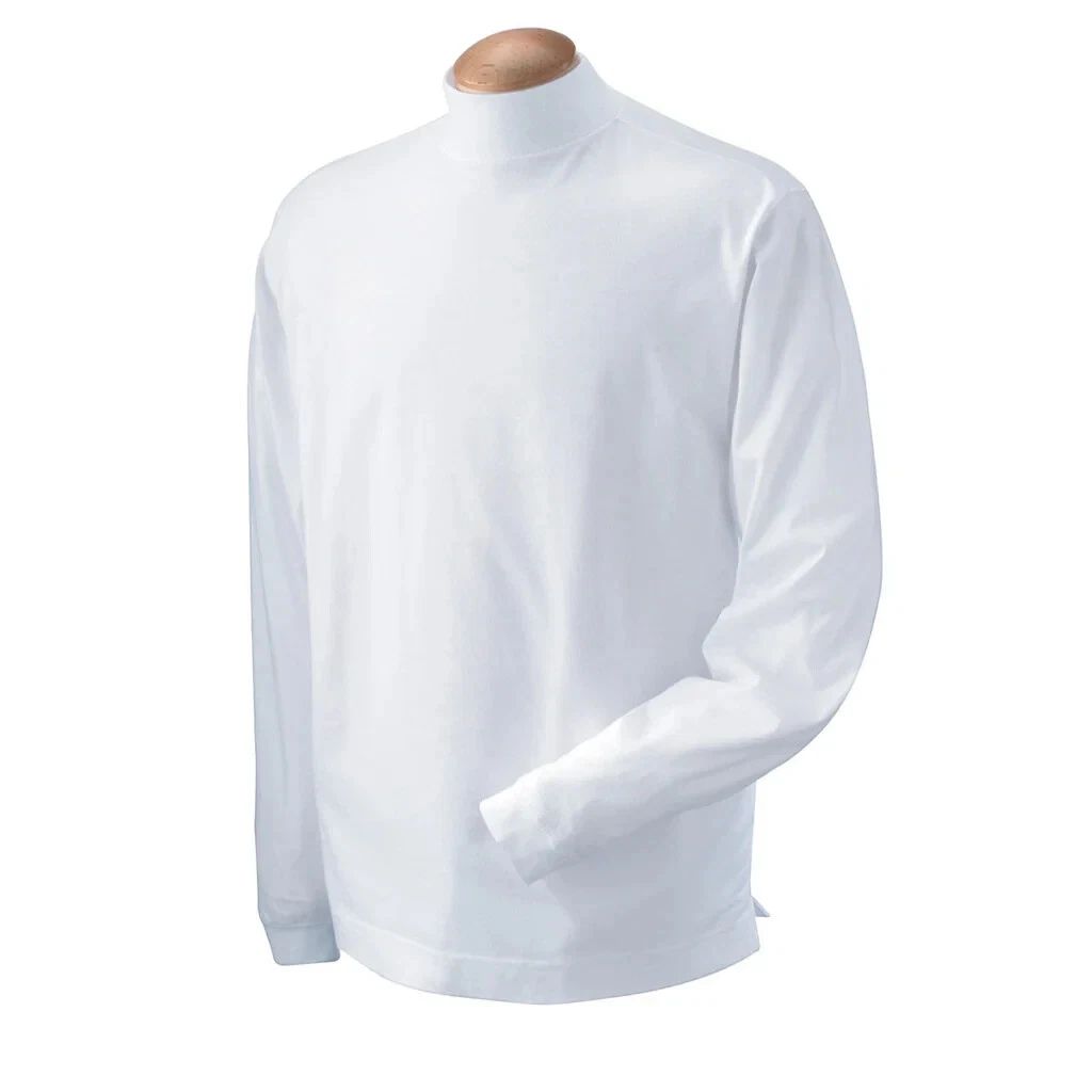 Devon & Jones Long Sleeve White Mock Neck Shirt Unisex T-shirt, Sweatshirt, Hoodie, Long Sleeve Tee - T-Shirt, Sweatshirt, Hoodie