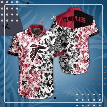 Atlanta Falcons Tropical Elegance Hawaiian Shirt Unisex T-shirt, Sweatshirt, Hoodie, Long Sleeve Tee - T-Shirt, Sweatshirt, Hoodie