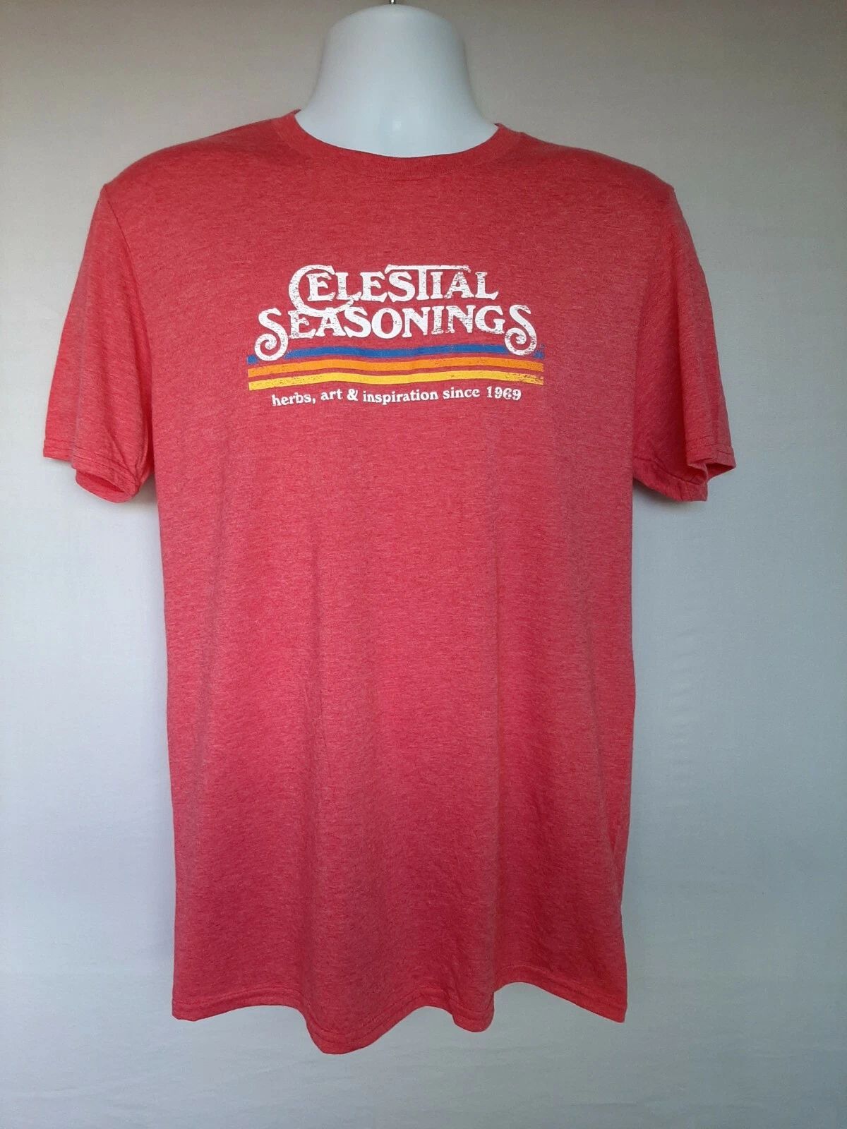 CELESTIAL SEASONINGS TEA "Retro Style" Red Stripe T-Shirt, SMALL New with Tags Unisex T-shirt, Sweatshirt, Hoodie, Long Sleeve Tee - T-Shirt, Sweatshirt, Hoodie