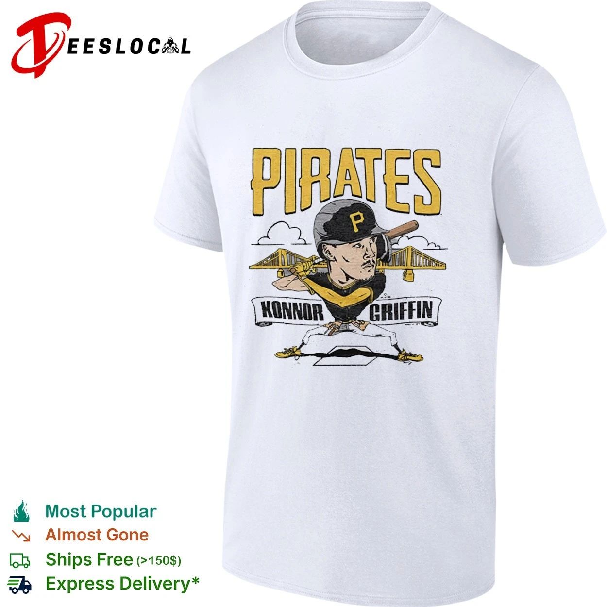 Konnor Griffin Pittsburgh Pirates Caricature T-shirt Unisex T-shirt, Sweatshirt, Hoodie, Long Sleeve Tee - T-Shirt, Sweatshirt, Hoodie