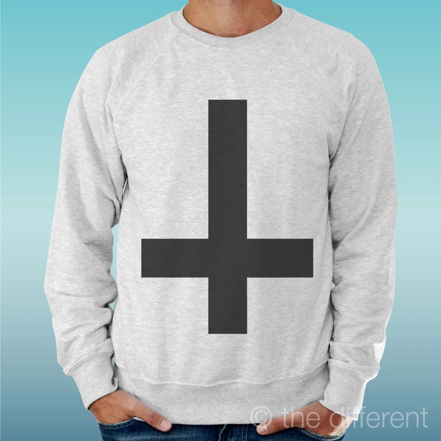 Felpa Man Light Sweater Light Grey " Black Cross Black " Unisex T-shirt, Sweatshirt, Hoodie, Long Sleeve Tee - T-Shirt, Sweatshirt, Hoodie