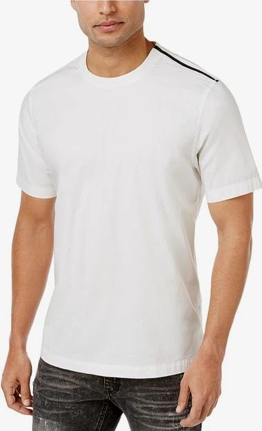 I-N-C Men's Zip-Shoulder Basic T-Shirt Cotton White Pure size M Unisex T-shirt, Sweatshirt, Hoodie, Long Sleeve Tee - T-Shirt, Sweatshirt, Hoodie
