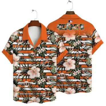 San Francisco Giants Tropical Stripe Hawaiian Shirt Unisex T-shirt, Sweatshirt, Hoodie, Long Sleeve Tee - T-Shirt, Sweatshirt, Hoodie